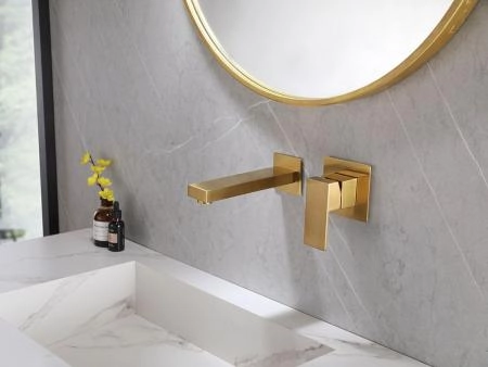 Смеситель ABBER Daheim AF8212G для раковины скрытого монтажа, золото матовое