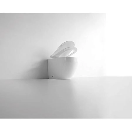 Унитаз CeramaLux NS-3176 56 см приставной безободковый микролифт