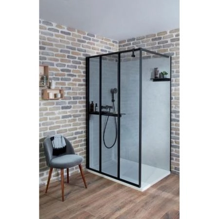 Душевое ограждение Jacob Delafon NOUVELLE E94WI40-MZ 40x200 см черный профиль