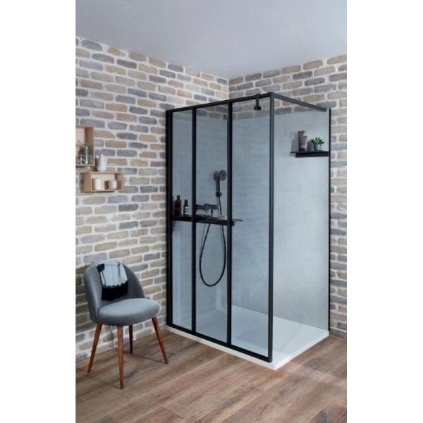 Душевое ограждение Jacob Delafon NOUVELLE E94WI40-MZ 40x200 см черный профиль