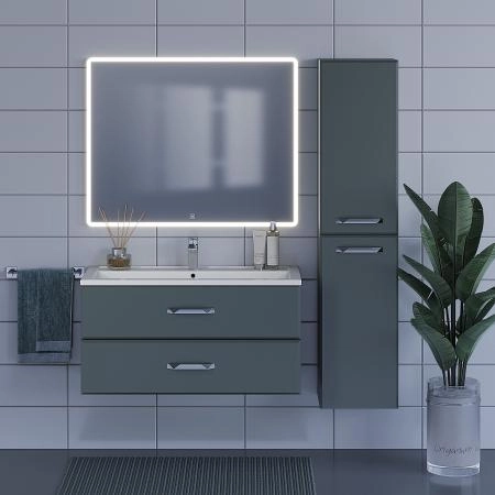 Тумба под раковину для ванной Uperwood Foster 100 см, подвесная, серый графит