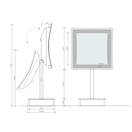 Decor Walther BS 83 Touch Косметическое зеркало 23x21xh41.5см, настольное, увел. 5x, сенсорный вкл., подсветка LED, цвет: хром