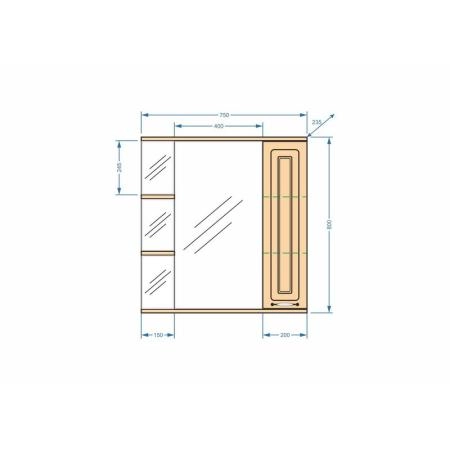 Зеркало-шкаф Stella Polar Кармела 75/С, карпатская ель