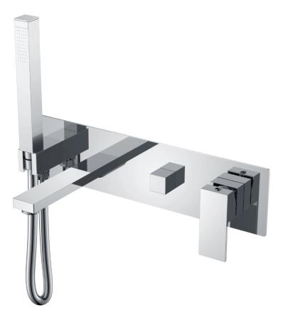 Смеситель для ванны Boheme встроенный Qubic Chrome 474-2-CR