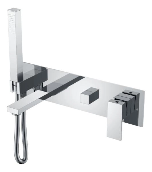 Смеситель для ванны Boheme встроенный Qubic Chrome 474-2-CR