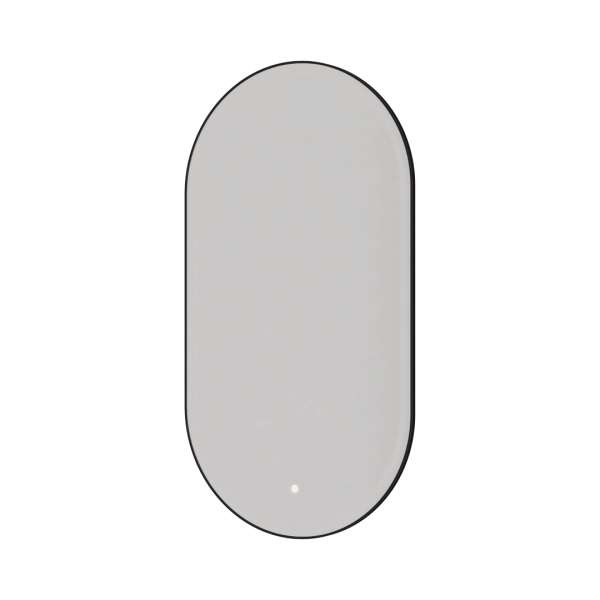 Зеркало Boheme овальное, мет. рама, тыльная подсветка, сенсор, антизапотевание, 60*110, BLACK 568-B