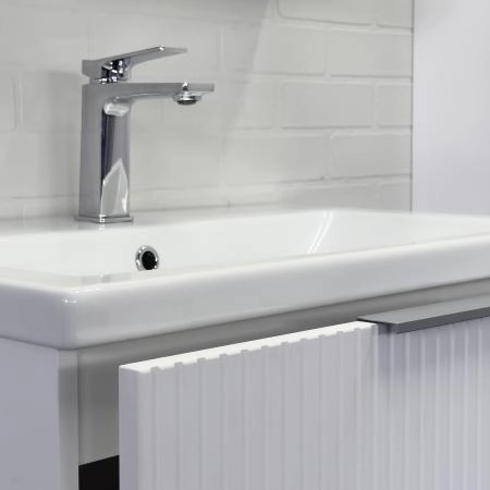 Тумба с раковиной Comforty Лима-70П2 00-00019188 подвесная белая матовая с раковиной Комо 70