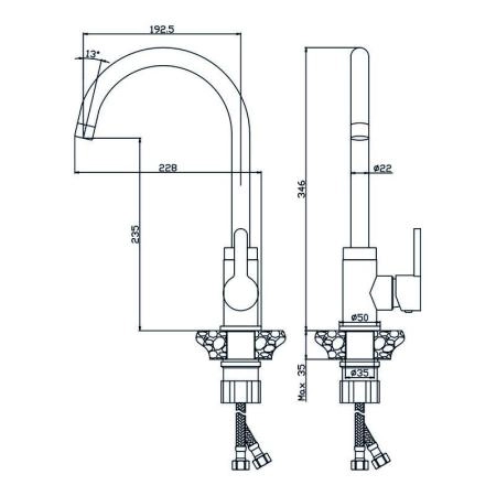Смеситель OLIVES Torres 17430TR для кухни,хром
