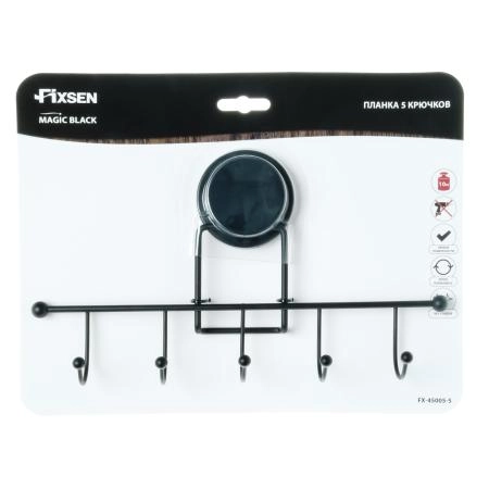 Крючок для ванной FIXSEN MAGIC BLACK FX-45005-5, черный