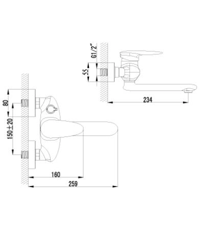 Смеситель Lemark Status LM4414C для ванны
