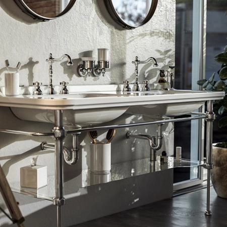 Kerasan Waldorf Консоль с раковиной 150х55см, напольная, на 1 отв, цвета консоли: oro (золото).