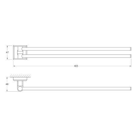 Держатель полотенец поворотный двойной 40 cm  ARTWELLE Hagel 9931 хром
