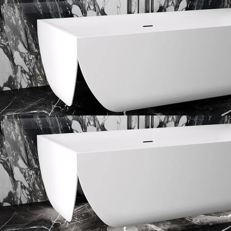 Salini ARIA Ванна отдельностоящая 190x90x60см, материал: S-Sense, донный клапан, сифон, слив-перелив, цвет: белый