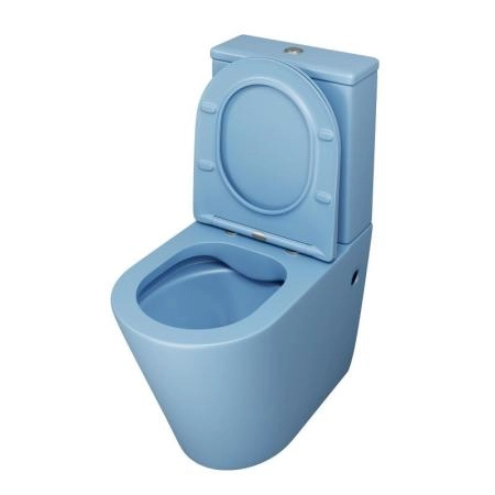 Унитаз Grossman GR-4480BSMS Color (620*365*810) ГОЛУБОЙ МАТОВЫЙ напольный Безободковый с тонкой крышкой