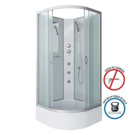 Душевая кабина Niagara NG-3301-14BKG 900х900х2000 средний поддон 26см стекло матовое