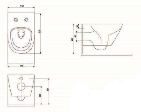 Унитаз beWash Bogen 88303614 подвесной безободковый с бидеткой белый сиденье микролифт