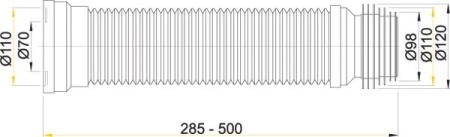 Гофра Alcaplast A97 фановая труба для унитаза, гибкая
