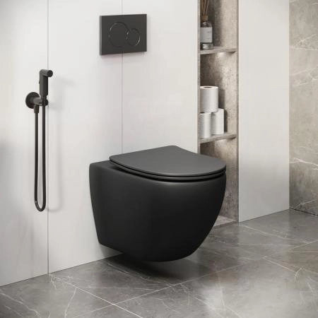 Унитаз Grossman GR-4411BMS Color (550*365*395) ЧЕРНЫЙ МАТОВЫЙ подвесной Безободковый
