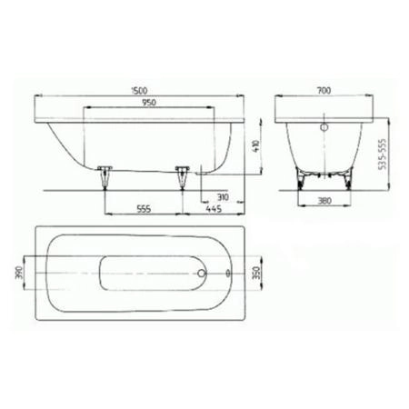 Ванна Kaldewei Saniform Plus 361-1 150x70(111600010001) стальная