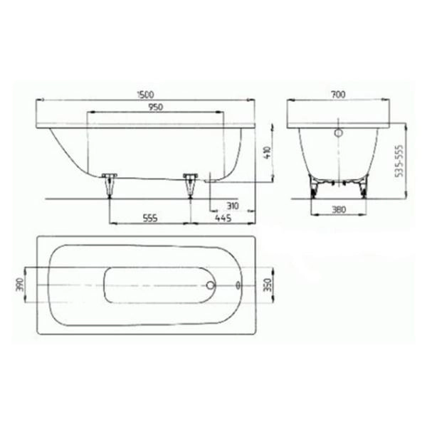 Ванна Kaldewei Saniform Plus 361-1 150x70(111600010001) стальная