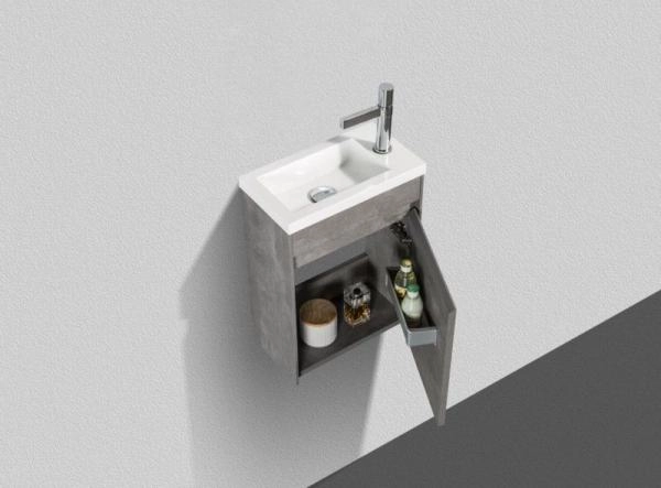 Тумба под раковину Belbagno PIETRA MINI Stucco Cemento Правостороннее подвесная PIETRA MINI-400-1A-SO-SCM-R