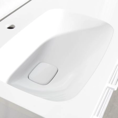 Тумба Style Line Elfante Альба (2 ящ./корзина) Барселона 90 Левая, Люкс, белый, PLUS универсальная