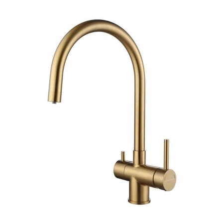 Смеситель для кухни Paulmark Heller брашированное золото He213218-BG, под фильтр