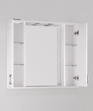 Зеркальный шкаф Style Line Elfante Олеандр-2 90/С с подсветкой, белый