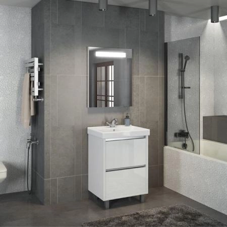 Тумба с раковиной Comforty Дублин-60 белый глянец