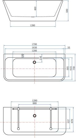 Акриловая ванна Aquanet Family Perfect 170x75 13775 Gloss Finish