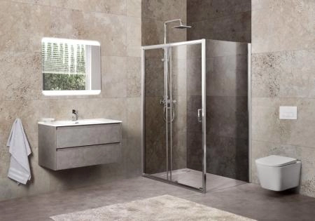 Душевой уголок BelBagno UNIQUE 110-125x100 прозрачное стекло 5 мм профиль хром UNIQUE-AH-1-110/125-100-C-Cr