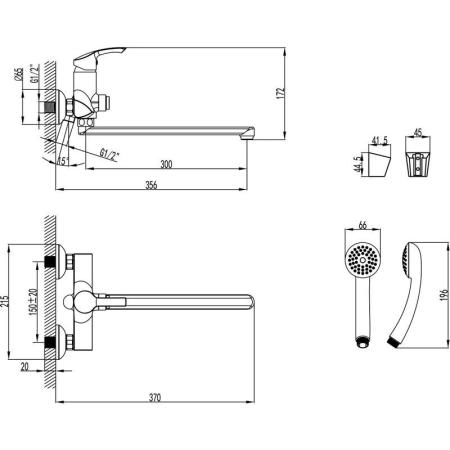 Смеситель Lemark Plus Strike LM1157C универсальный