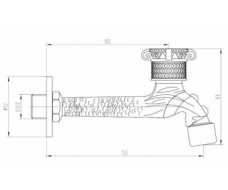 Кран для бани ZORG Antic (AZR 31818 BR) бронза