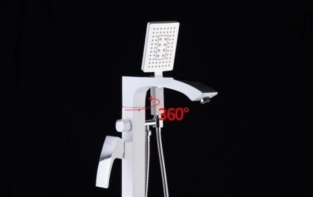Смеситель Gappo G3007-8 для ванны напольный, хром белый