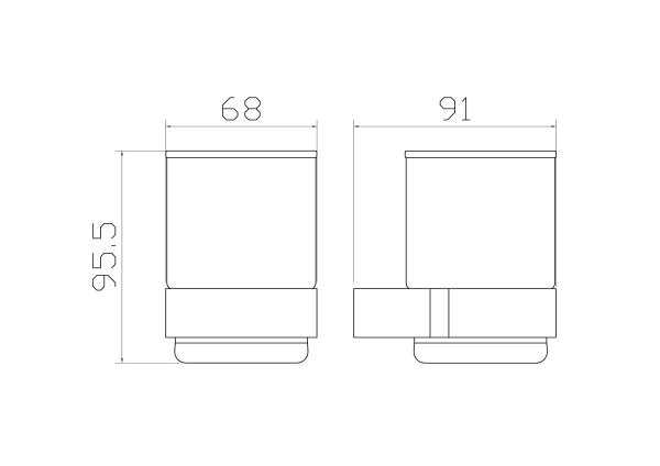 Стакан для зубных щеток с держателем WONZON & WOGHAND CARBON, Черный (WW-7721)