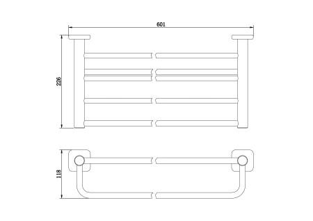 Полотенцедержатель с полкой WONZON & WOGHAND, Темный графит (WW-V1901-GM)
