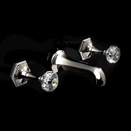 Devon&Devon Excelsior Gemstone Смеситель для раковины на 3 отв. для настенного монтажа, цвет: блестящий никель.