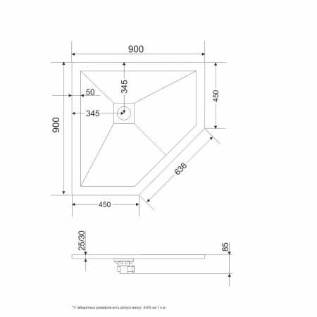 Поддон для душа RGW STone Tray 16155099-01 90x90 см (литьевой мрамор)