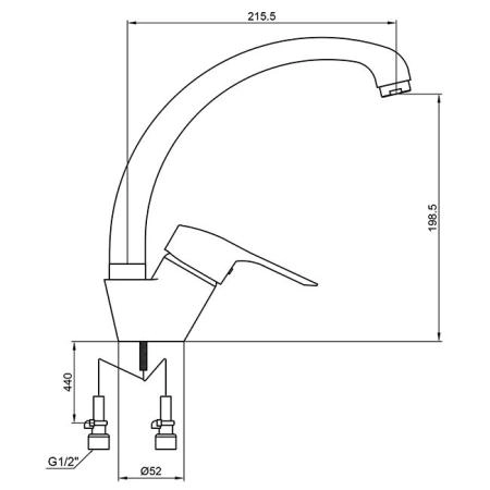 Смеситель для кухни KAISER City (21044) хром