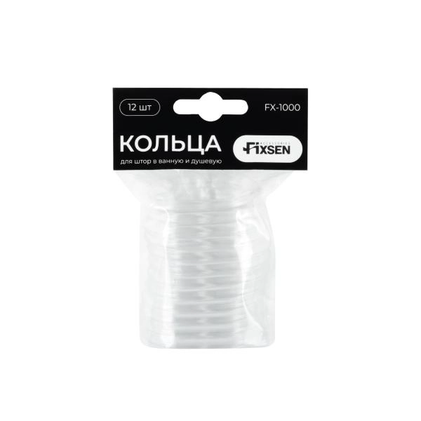 Комплект колец для шторы FIXSEN 12 шт. FX-1000C, прозрачный