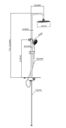 Душевая система ESKO ST1010shelf хром белый