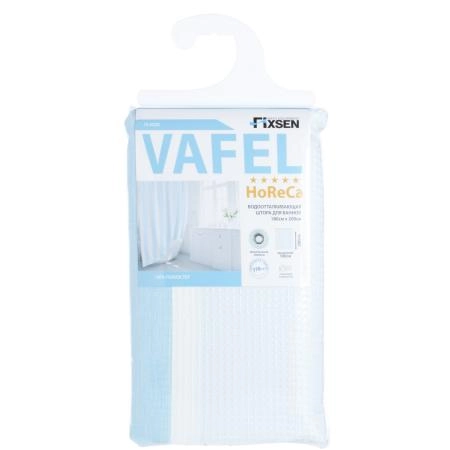 Штора для ванной комнаты FIXSEN VAFEL FX-5020C, белый/голубой