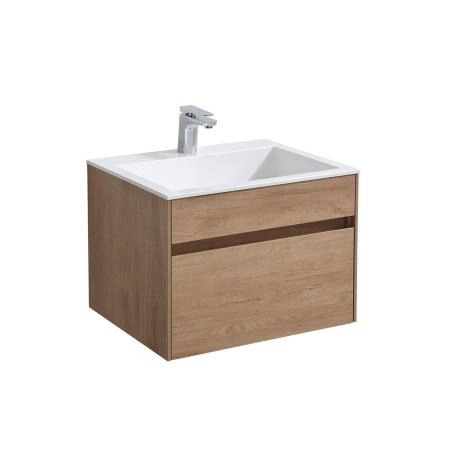 Тумба под раковину Vincea Chiara 600 подвесная, 1 выкатной ящик soft-close, N.Oak