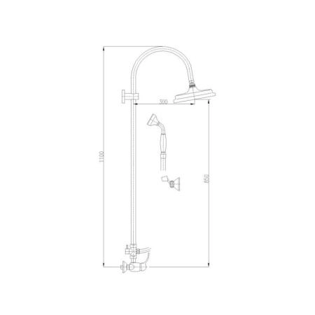Душевой комплект Rav Slezak LABE L581.5/3, цвет Хром с верхним душем