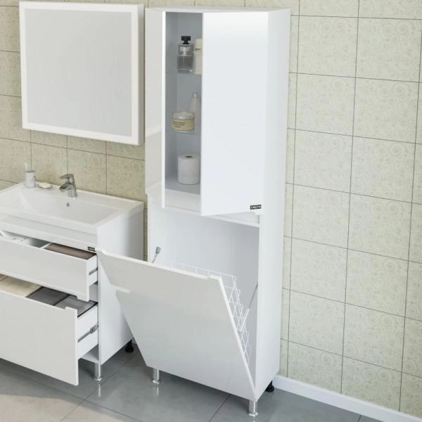 Шкаф СаНта Лондон 60 524006, напольный, с бельевой корзиной