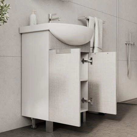Тумба для ванной Volna Vario Sf 50.2D Софт/белый напольная (Рива) раковина отдельно