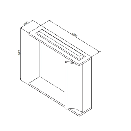 Зеркальный шкаф Am.Pm Like M80MPR0801WG 80 см с подсветкой,цвет белый глянец,правый