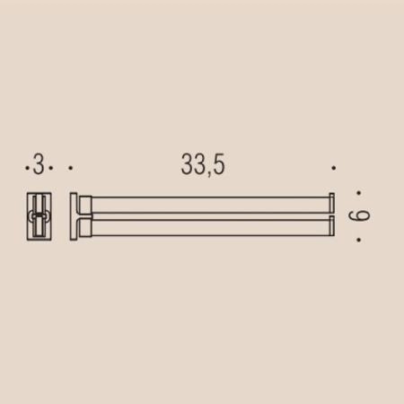 Colombo Look Полотенцедержатель двойной 33.5см, цвет: чёрный матовый