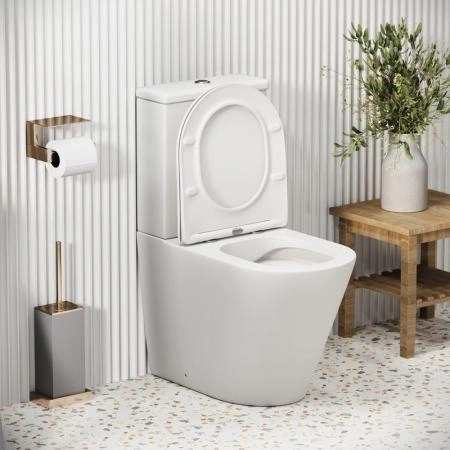 Унитаз Grossman GR-4480MS Color (620*365*810) БЕЛЫЙ МАТОВЫЙ напольный Безободковый с тонкой крышкой