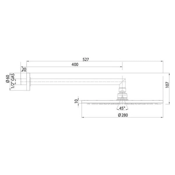 Верхний душ Bossini Cosmo H70596I.073 ?280 мм, черный матовый